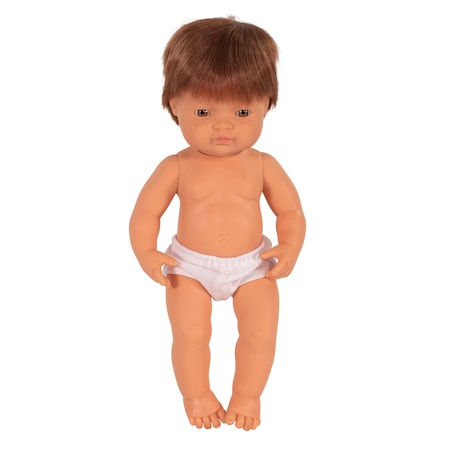Miniland Educational Anatomically Correct 15in. Baby Doll, Caucasian Boy, Red Hair 31049